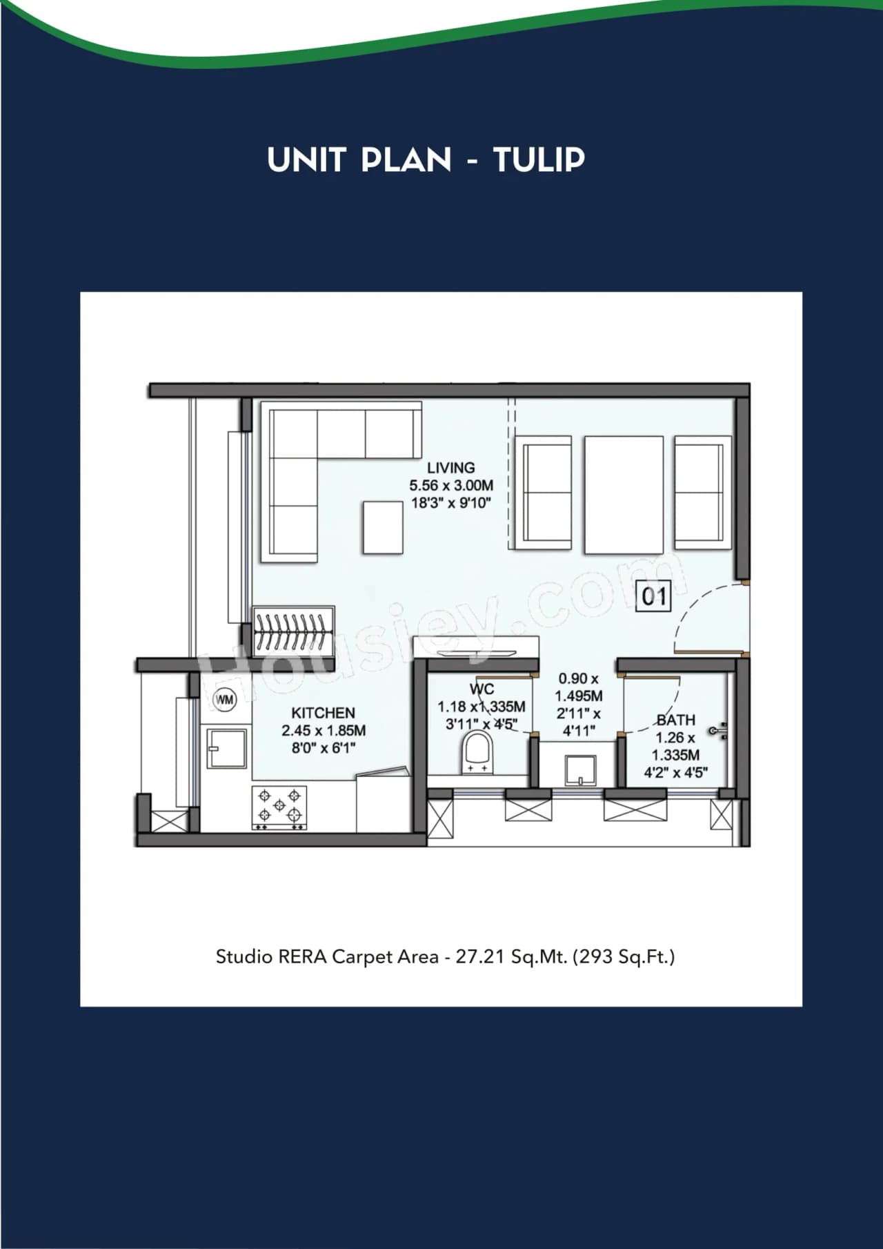 Unit plan - 293 sq.ft.