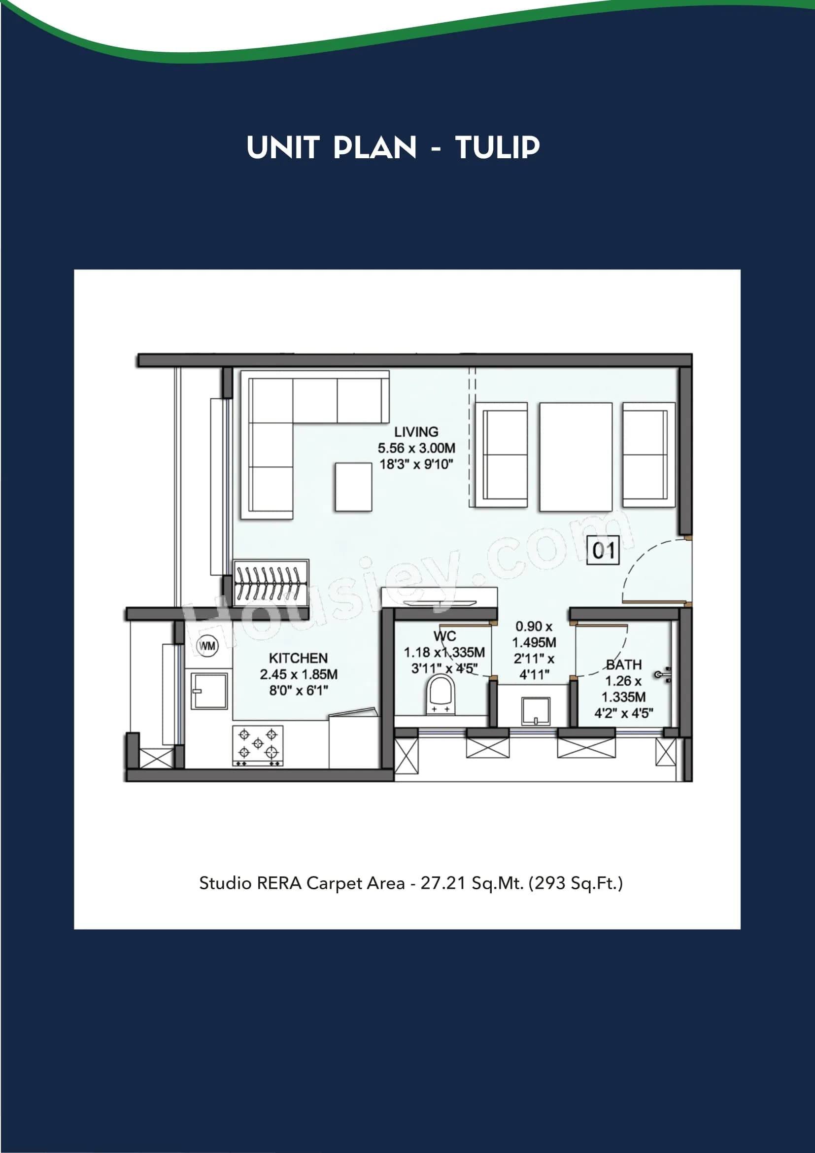 Unit plan - 293 sq.ft.