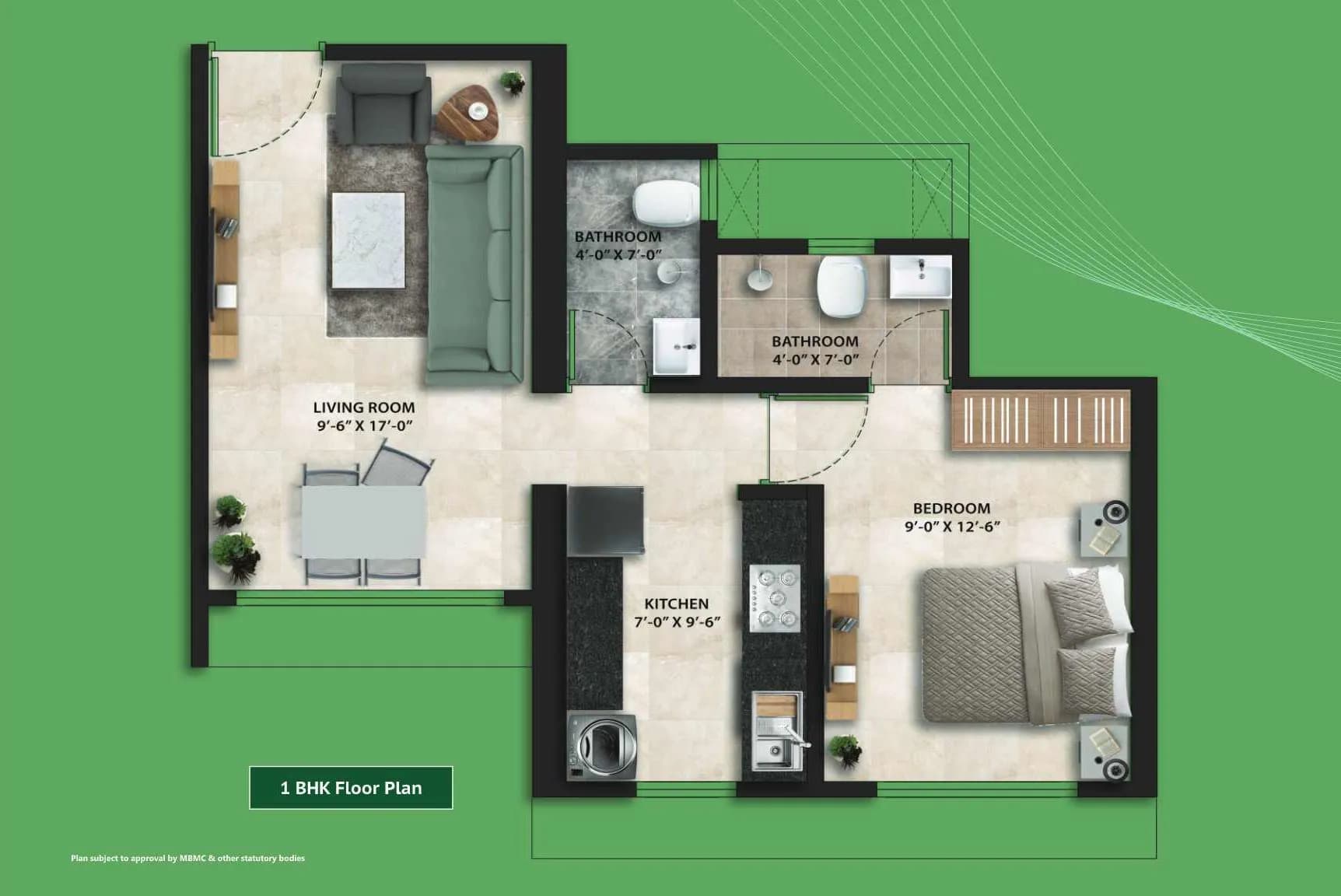 Unit plan - 446 sq.ft.