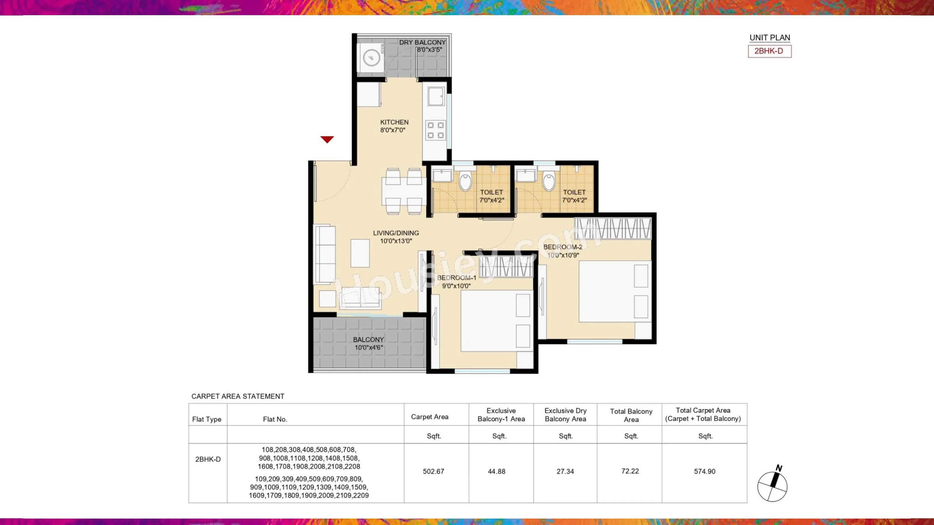Unit plan - 575 sq.ft.