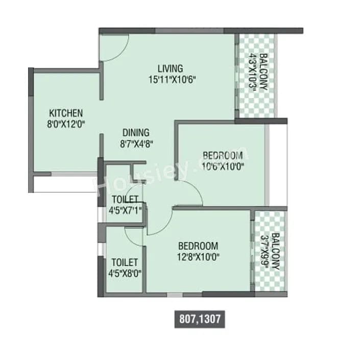 Unit plan - 745 sq.ft.