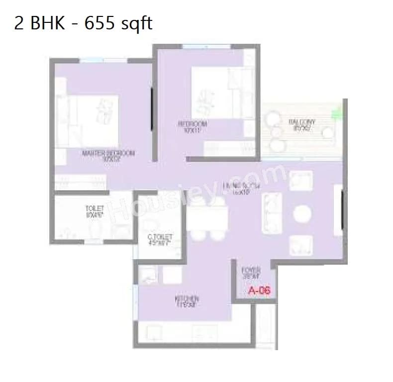 Unit plan - 655 sq.ft.