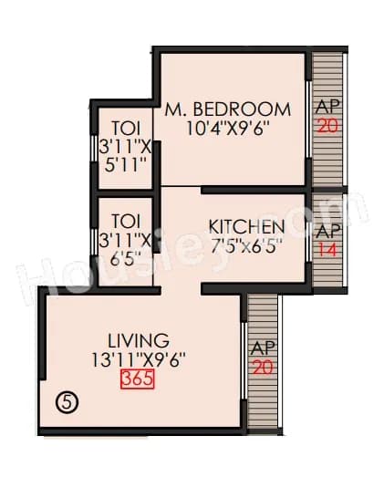 Unit plan - 365 sq.ft.