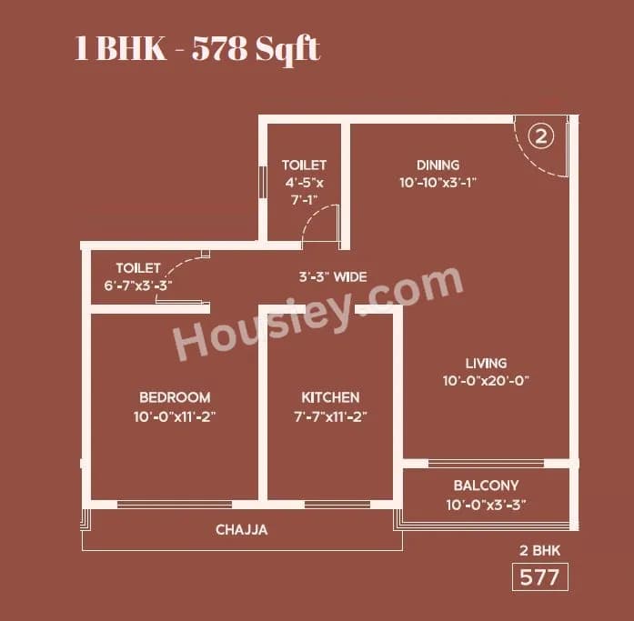 Unit plan - 578 sq.ft.