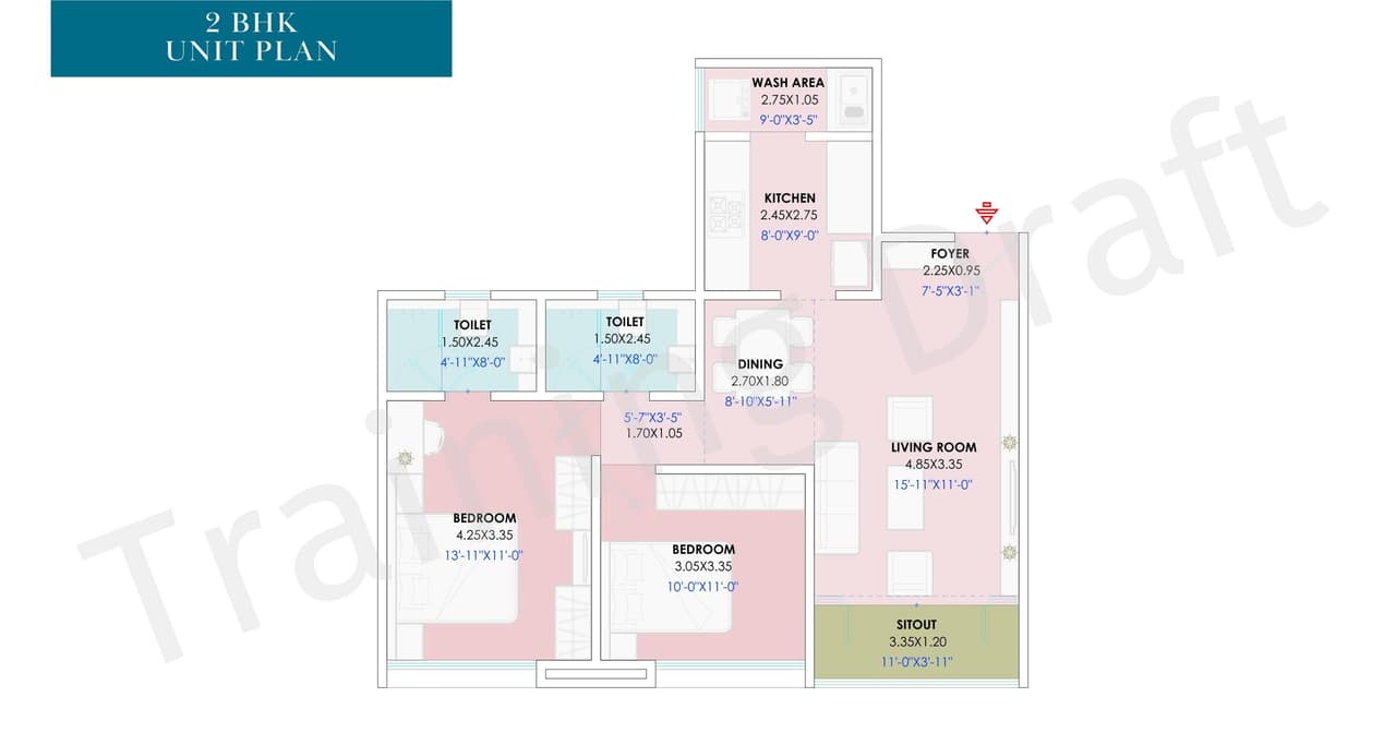 Unit plan - 807 sq.ft.
