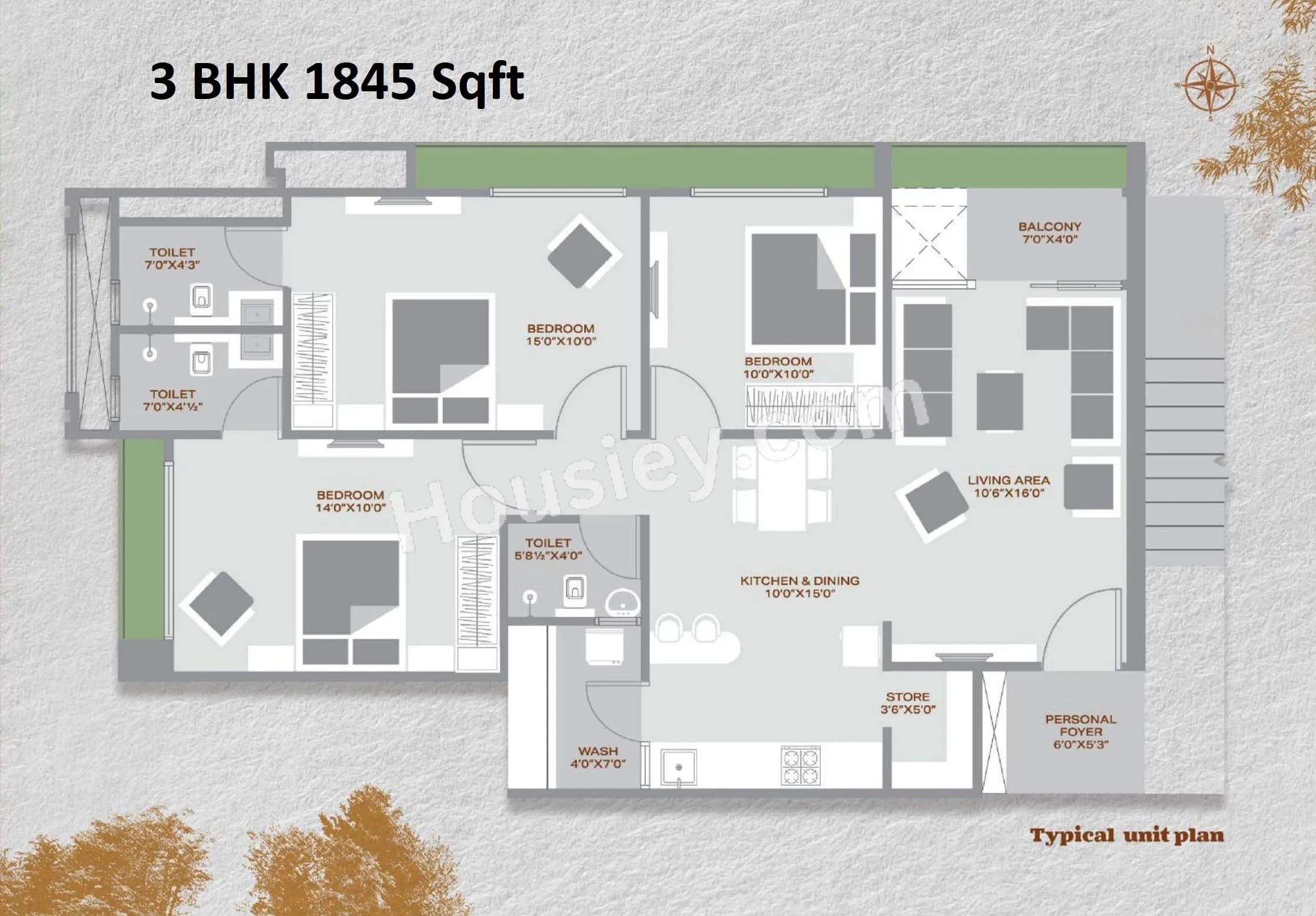Unit plan - 1014 sq.ft.