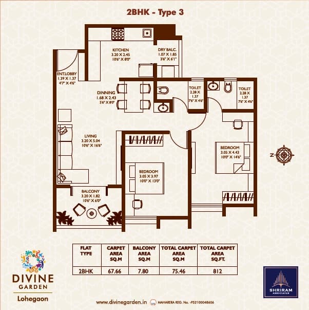Unit plan - 812 sq.ft.