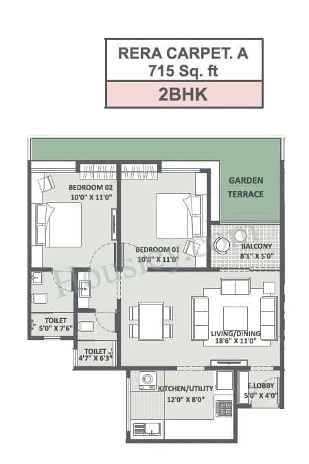 Unit plan - 715 sq.ft.