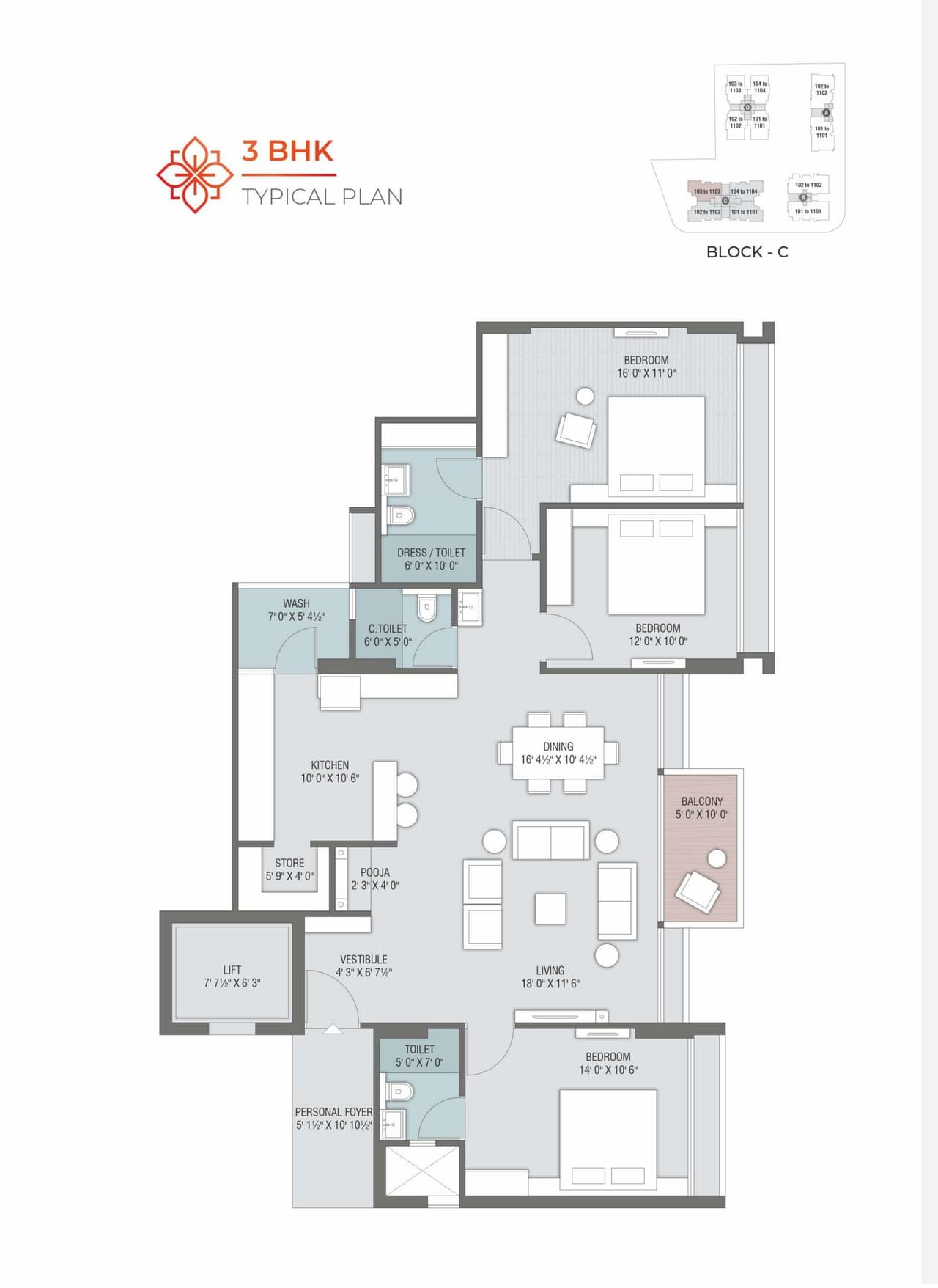Unit plan - 1291 sq.ft.