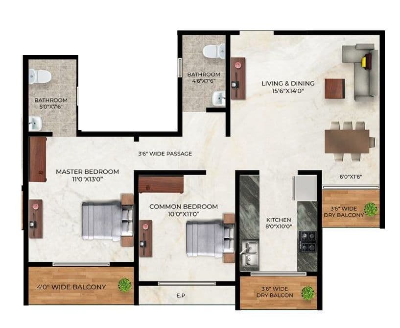 Unit plan - 794 sq.ft.