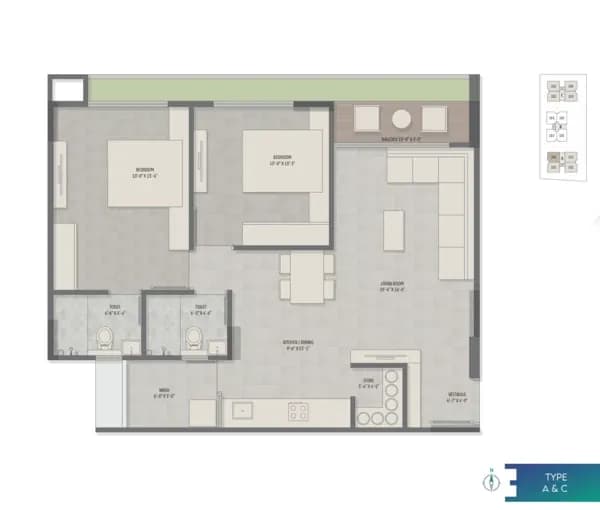 Unit plan - 738 sq.ft.