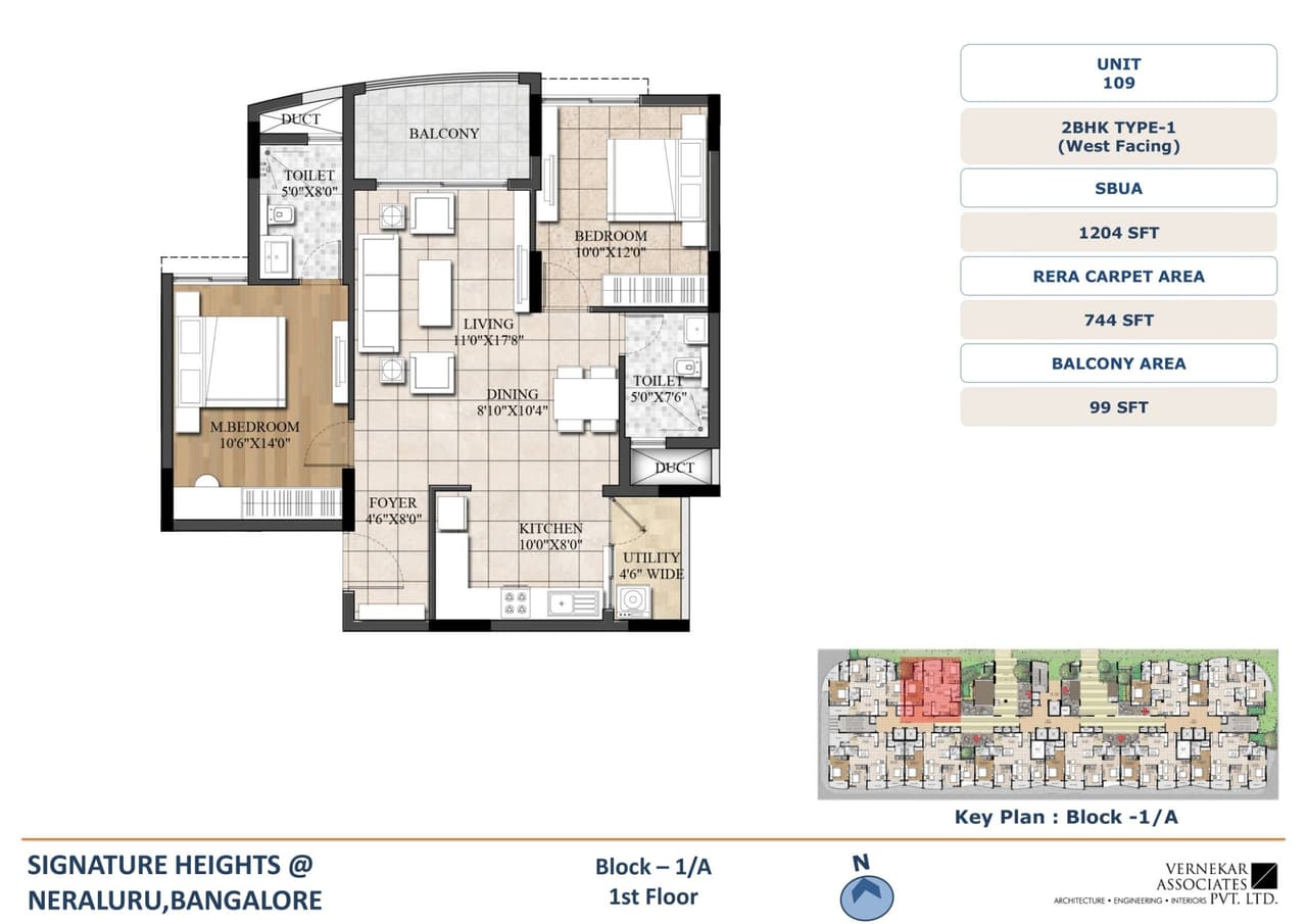Unit plan - 744 sq.ft.