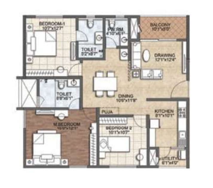 Unit plan - 1041 sq.ft.