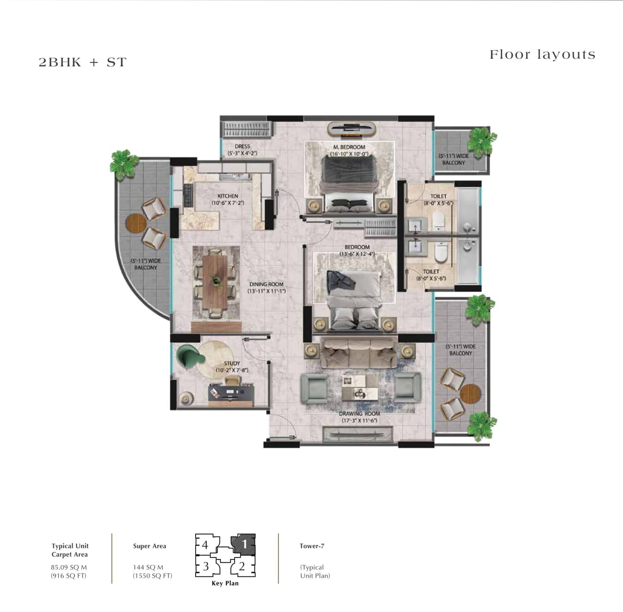 Unit plan - 920 sq.ft.