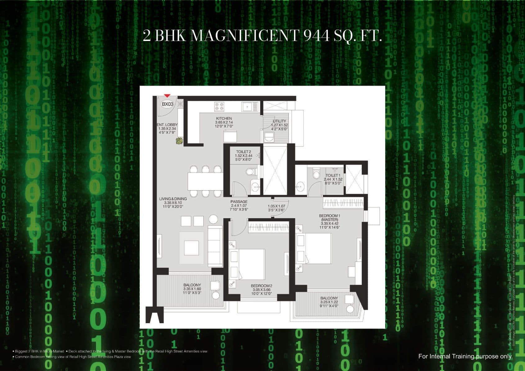 Unit plan - 943 sq.ft.
