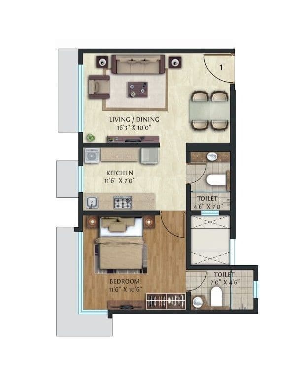 Unit plan - 449 sq.ft.