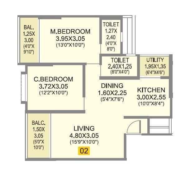 Unit plan - 797 sq.ft.