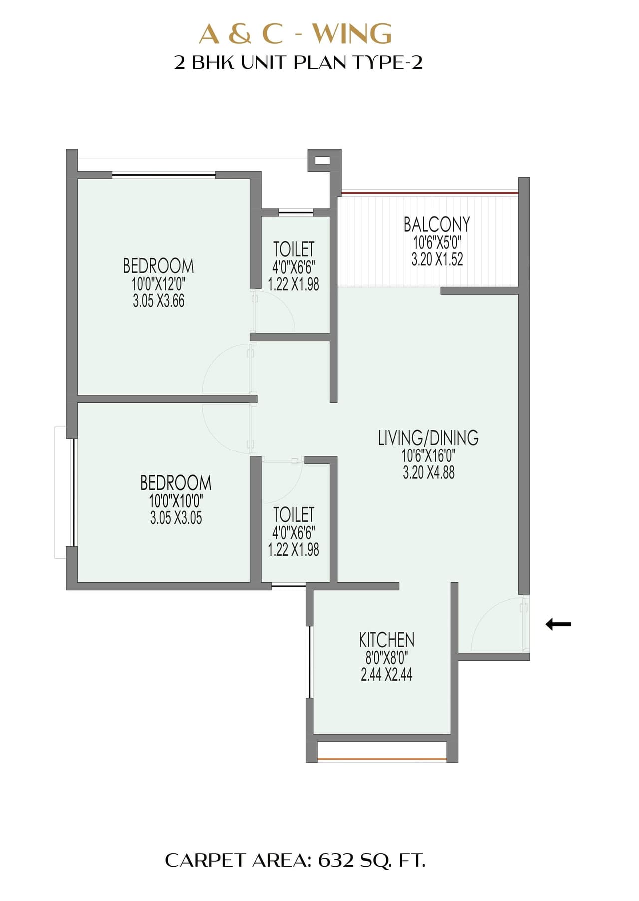 Unit plan - 632 sq.ft.