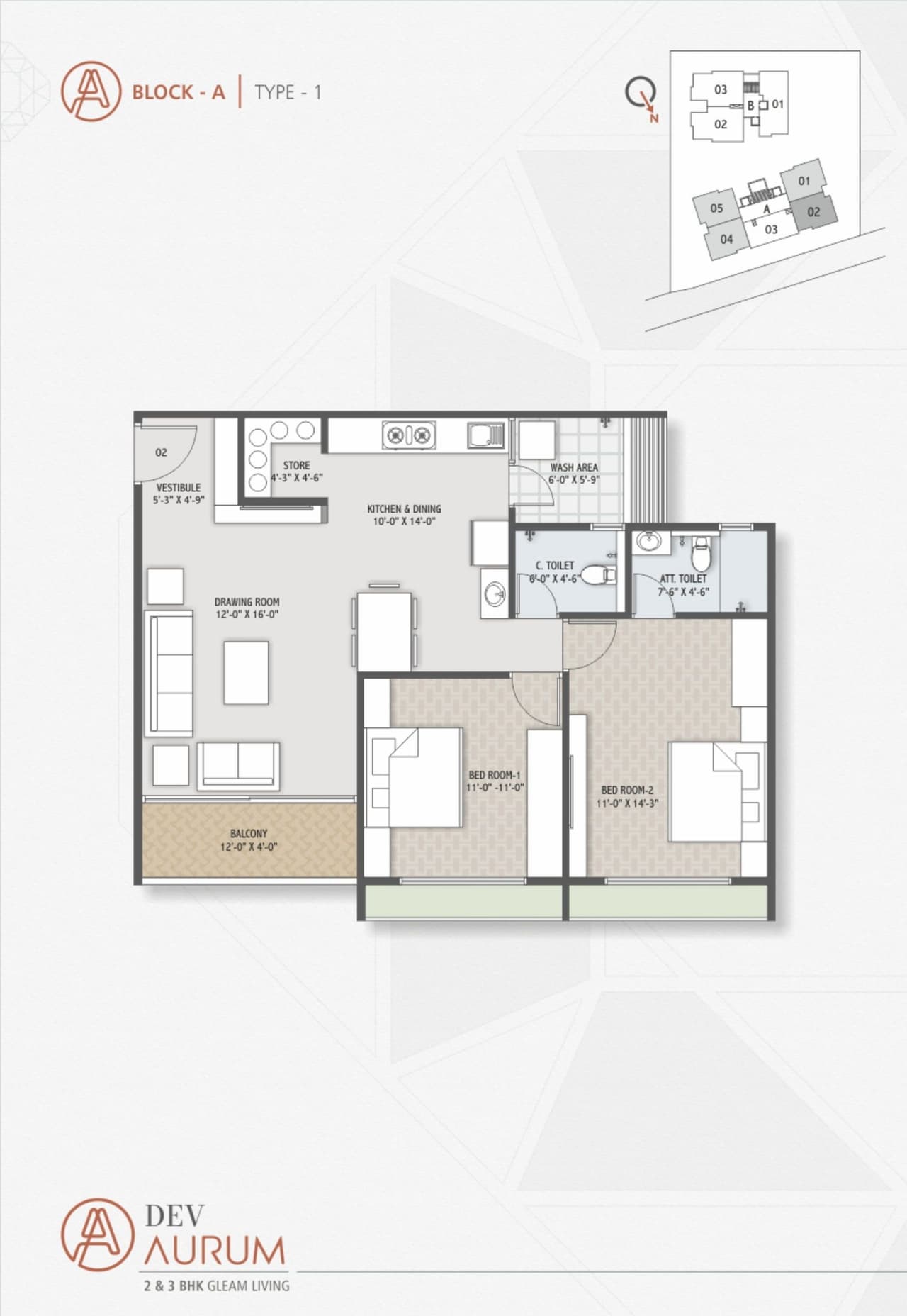 Unit plan - 950 sq.ft.