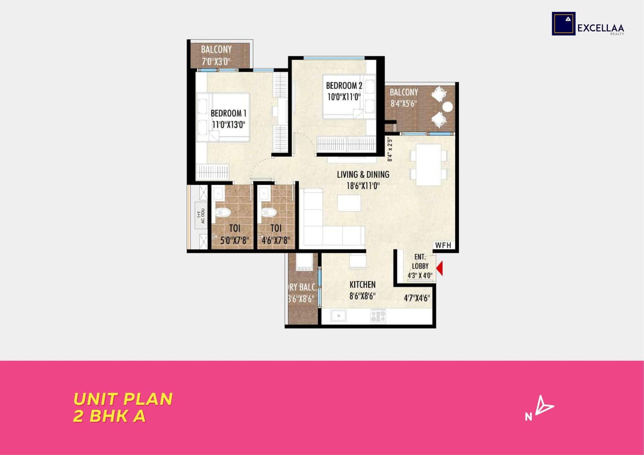 Unit plan - 725 sq.ft.