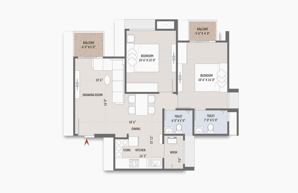 Unit plan - 841 sq.ft.
