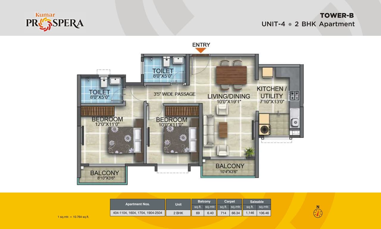 Unit plan - 785 sq.ft.