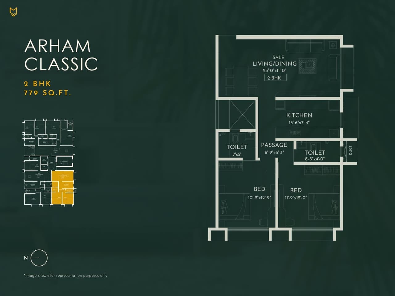 Unit plan - 779 sq.ft.