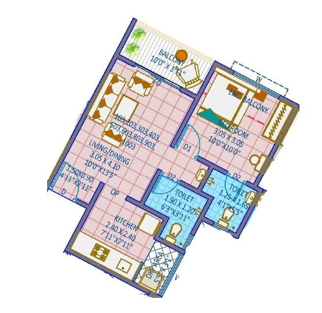 Unit plan - 472 sq.ft.