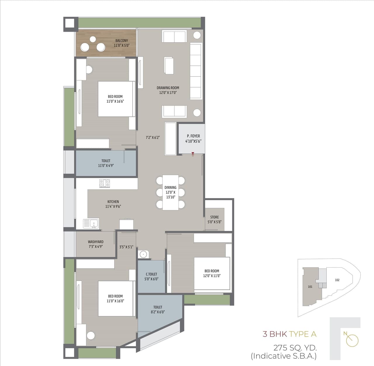 Unit plan - 1361 sq.ft.
