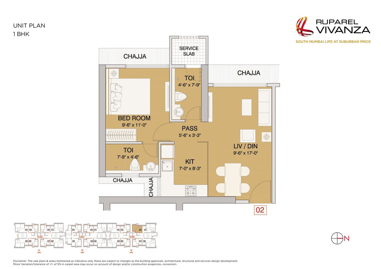 Unit plan - 430 sq.ft.