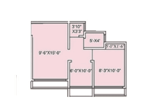 Unit plan - 408 sq.ft.