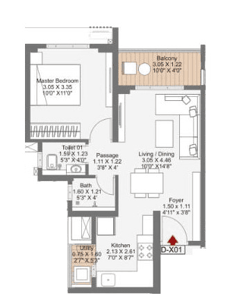 Unit plan - 473 sq.ft.