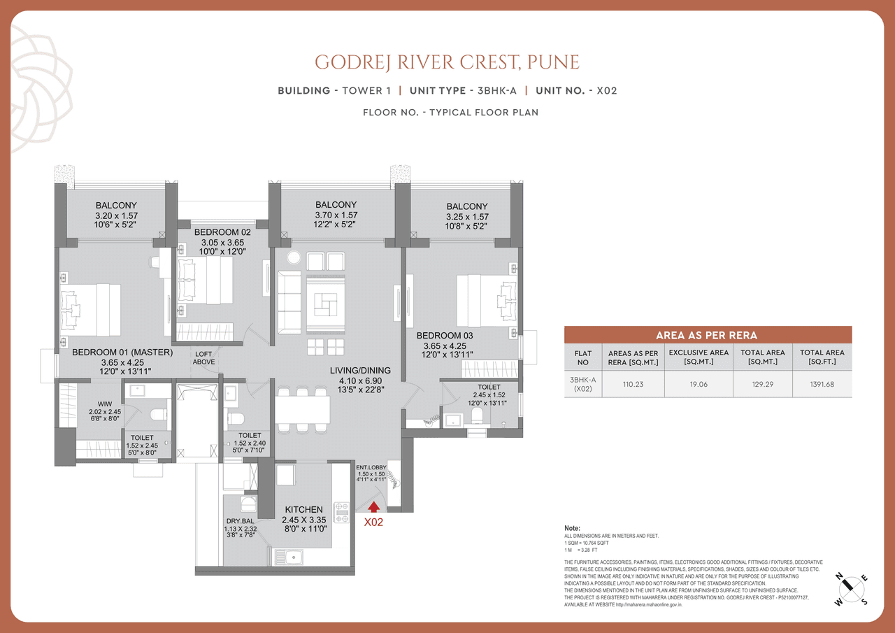 Unit plan - 1393 sq.ft.