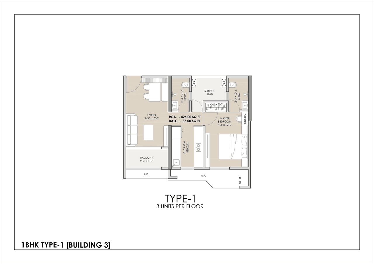 Unit plan - 462 sq.ft.