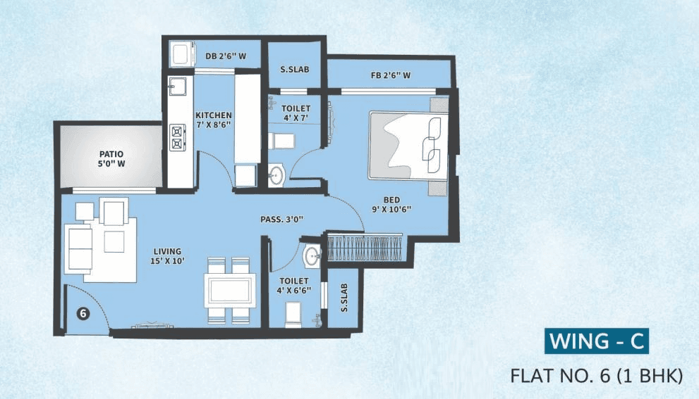 Unit plan - 500 sq.ft.