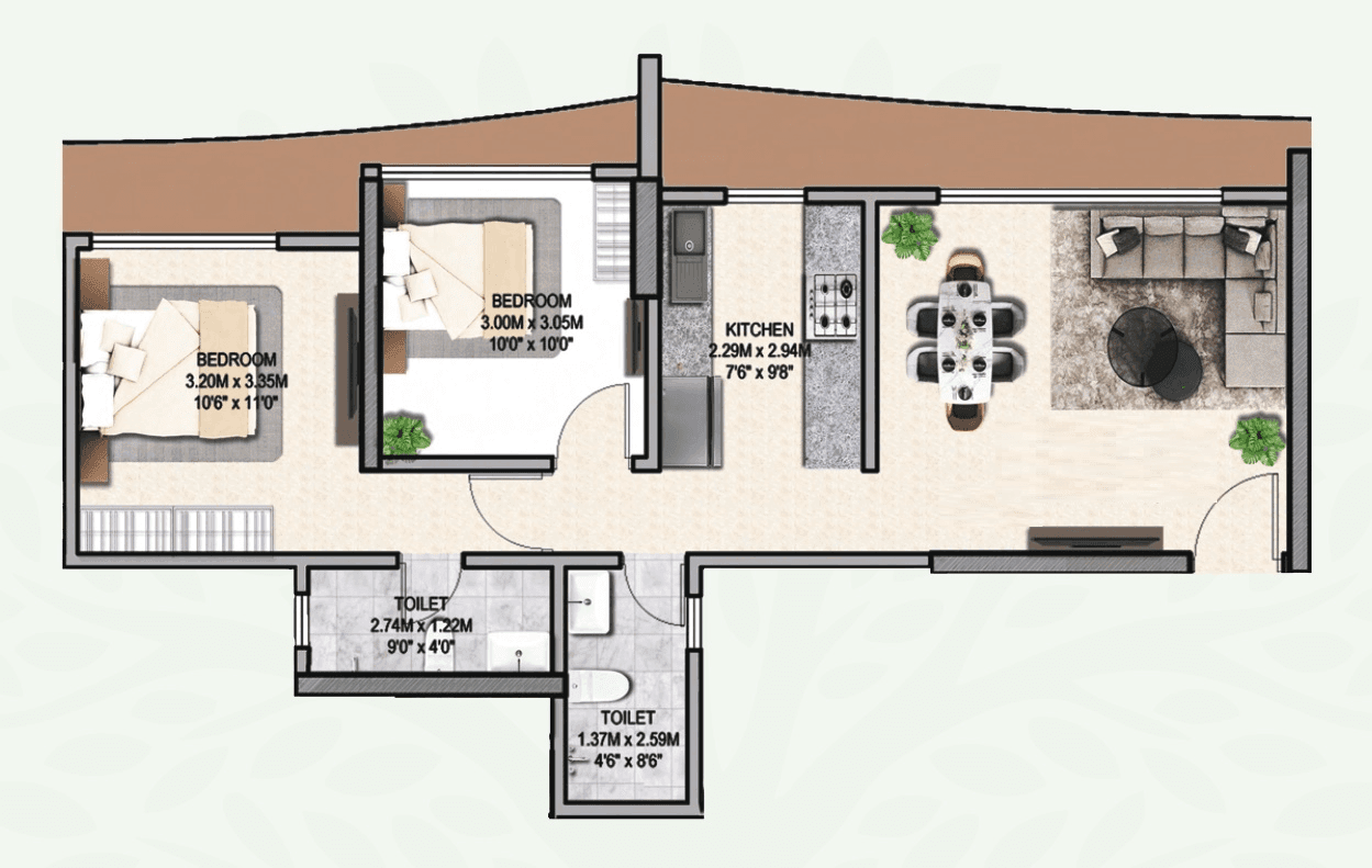 Unit plan - 644 sq.ft.