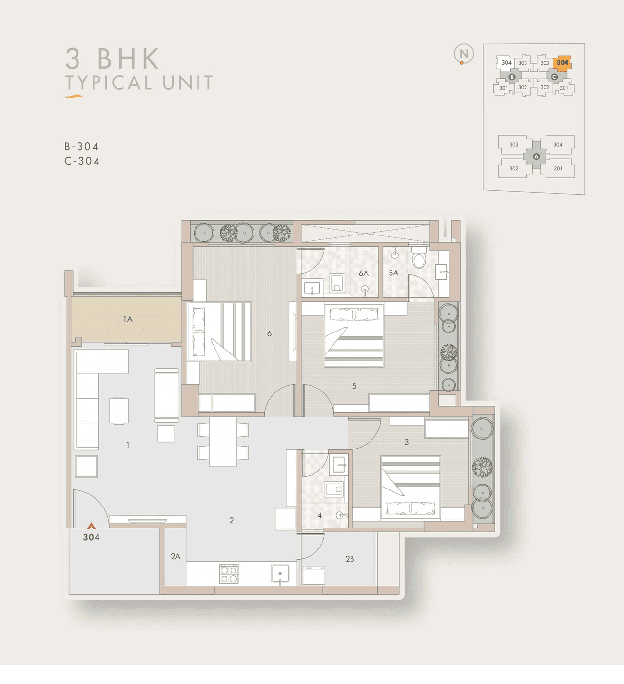 Unit plan - 962 sq.ft.