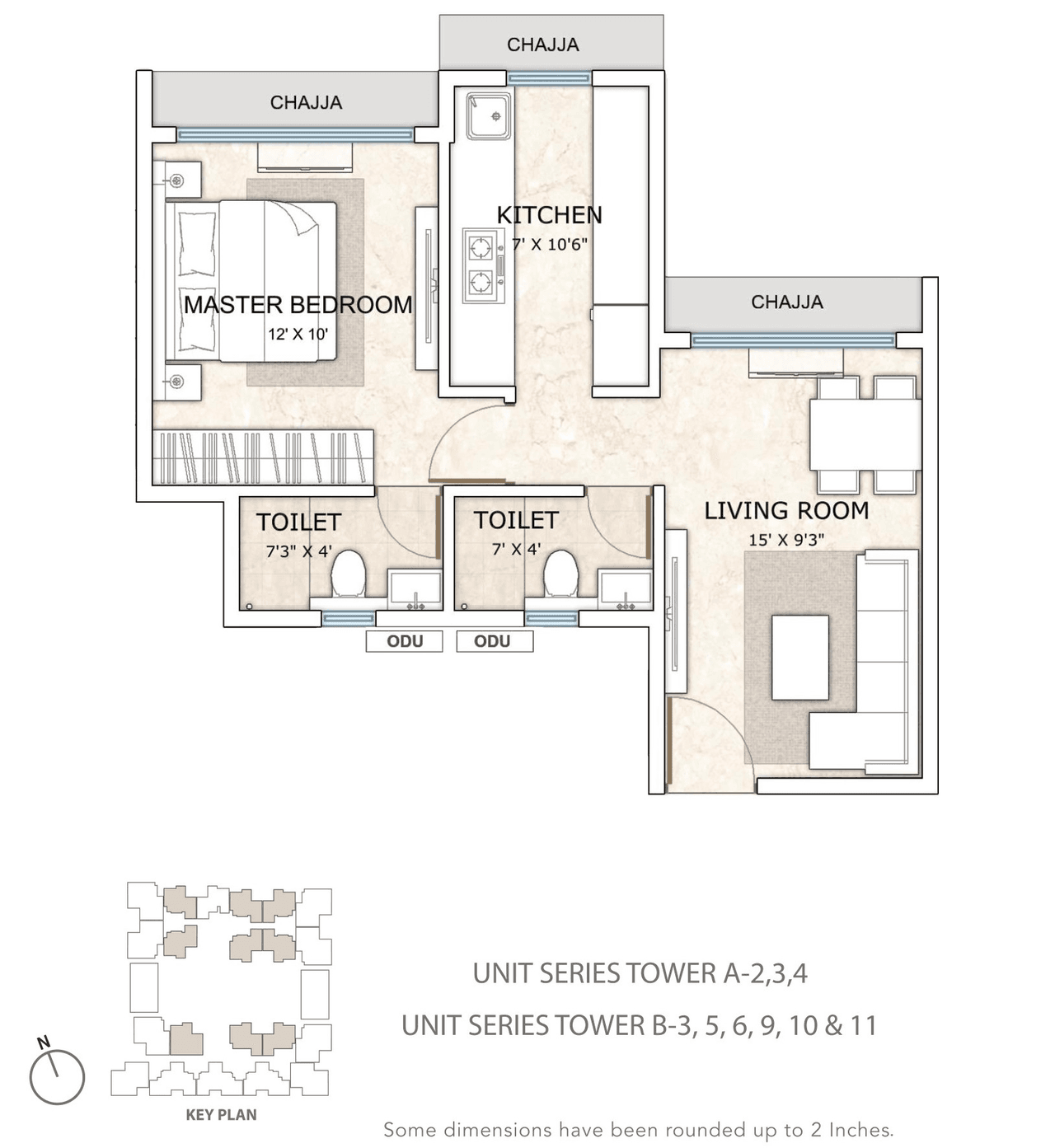 Unit plan - 424 sq.ft.