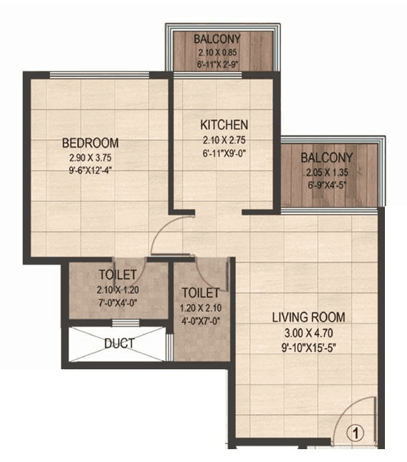 Unit plan - 462 sq.ft.