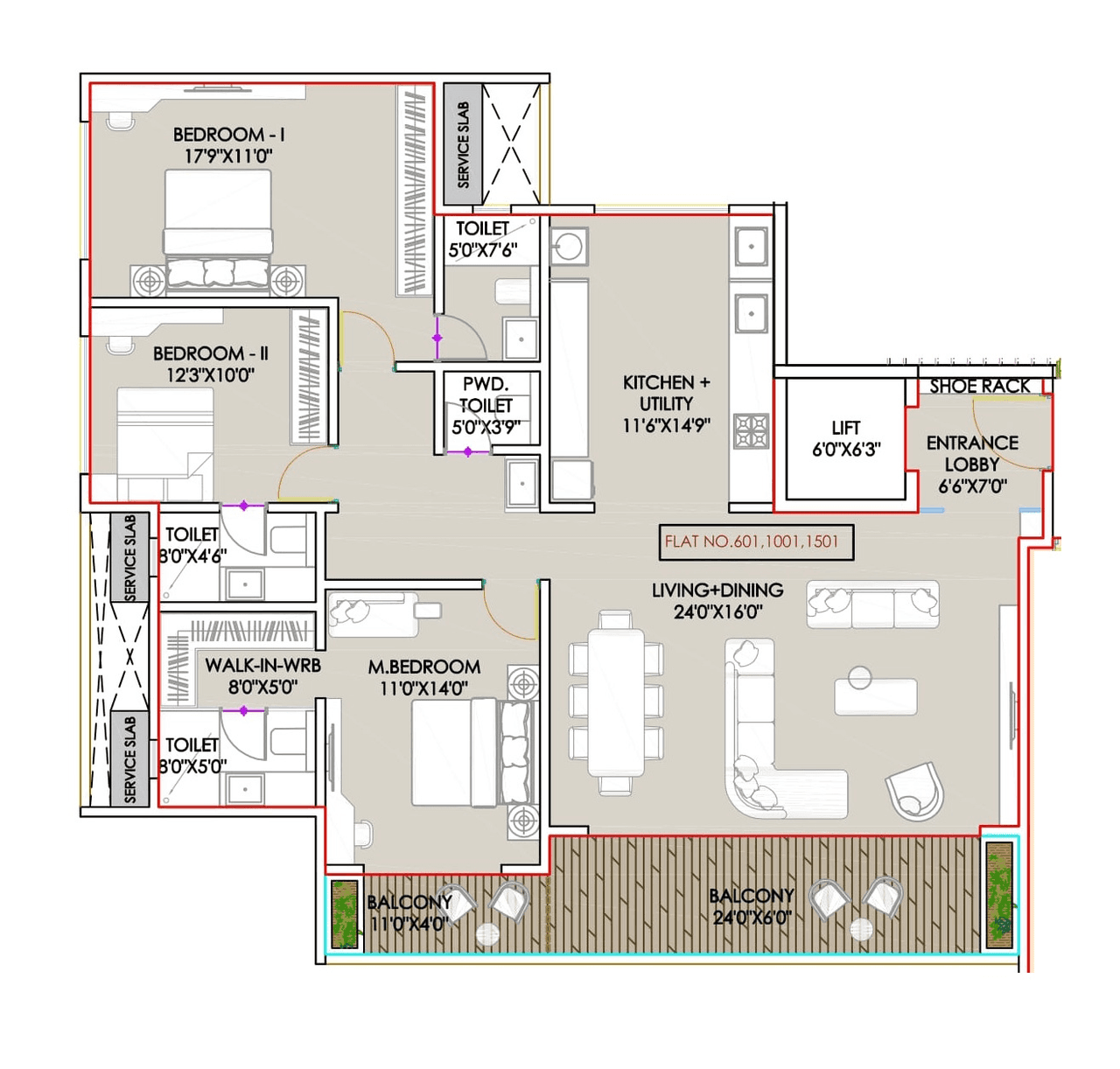 Unit plan - 1632 sq.ft.