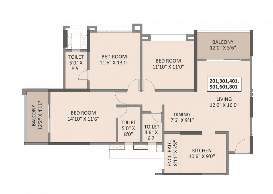 Unit plan - 1210 sq.ft.