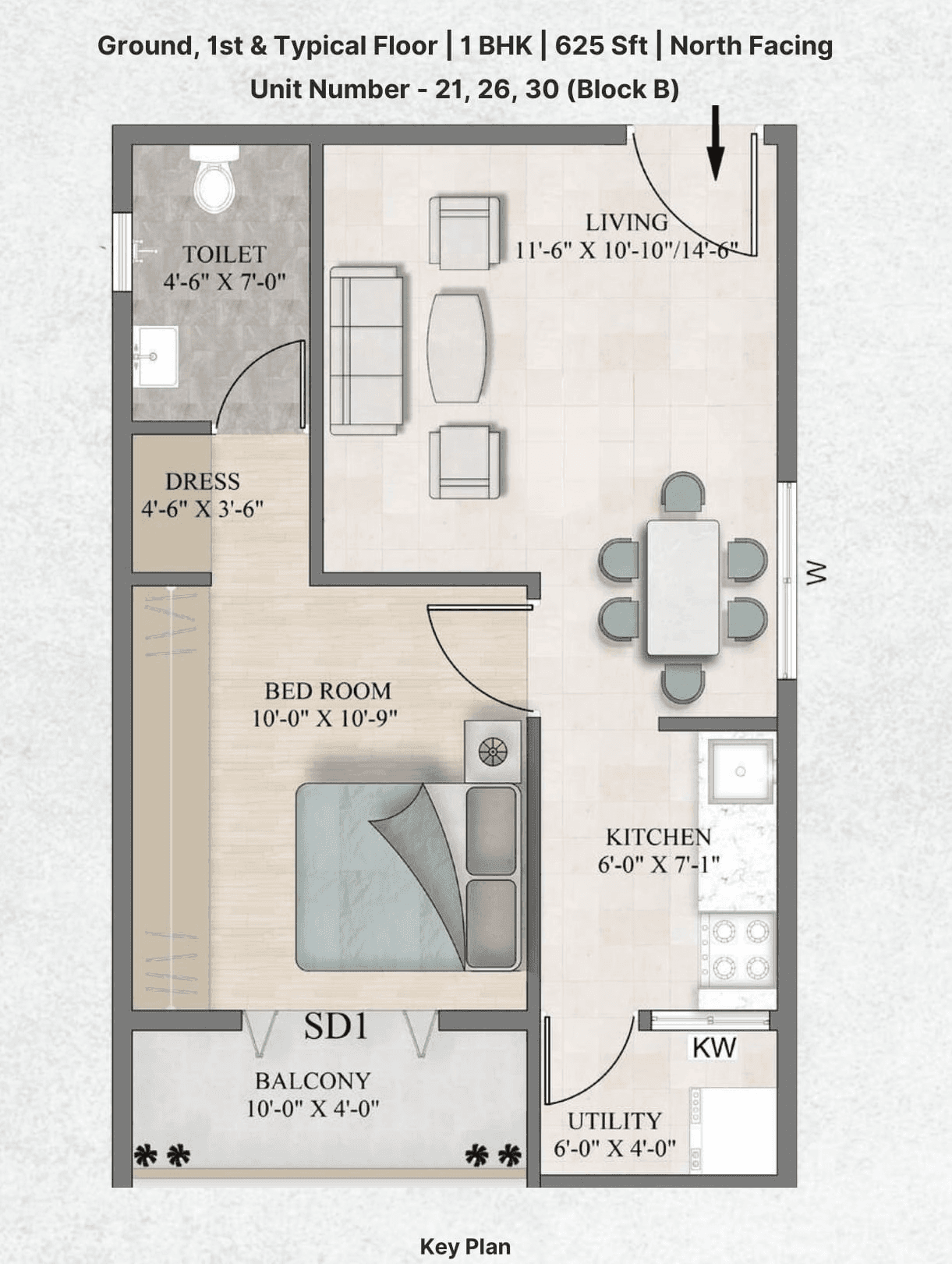 Unit plan - 437 sq.ft.