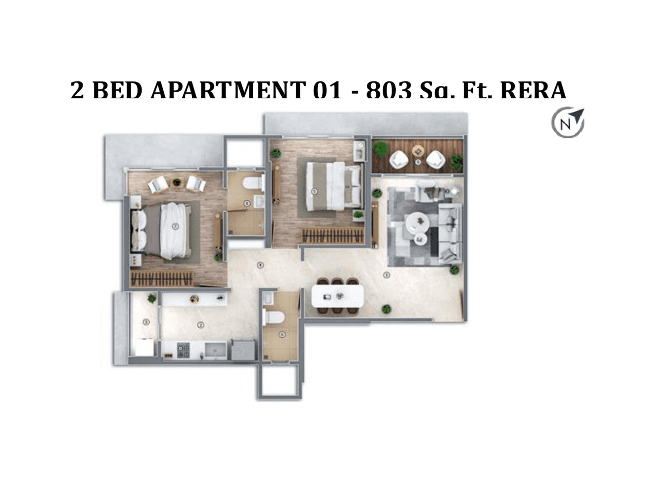 Unit plan - 803 sq.ft.
