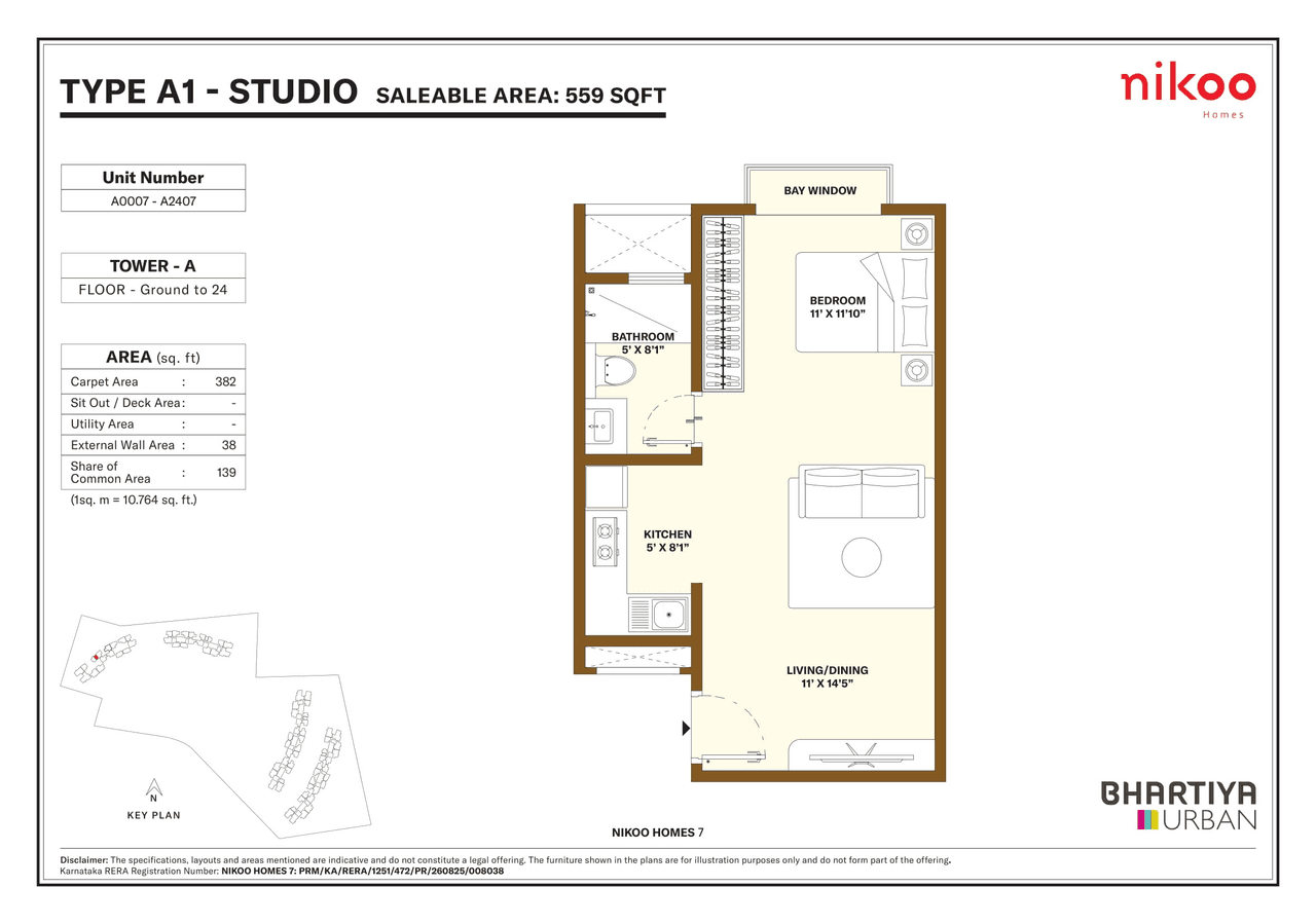 Unit plan - 382 sq.ft.