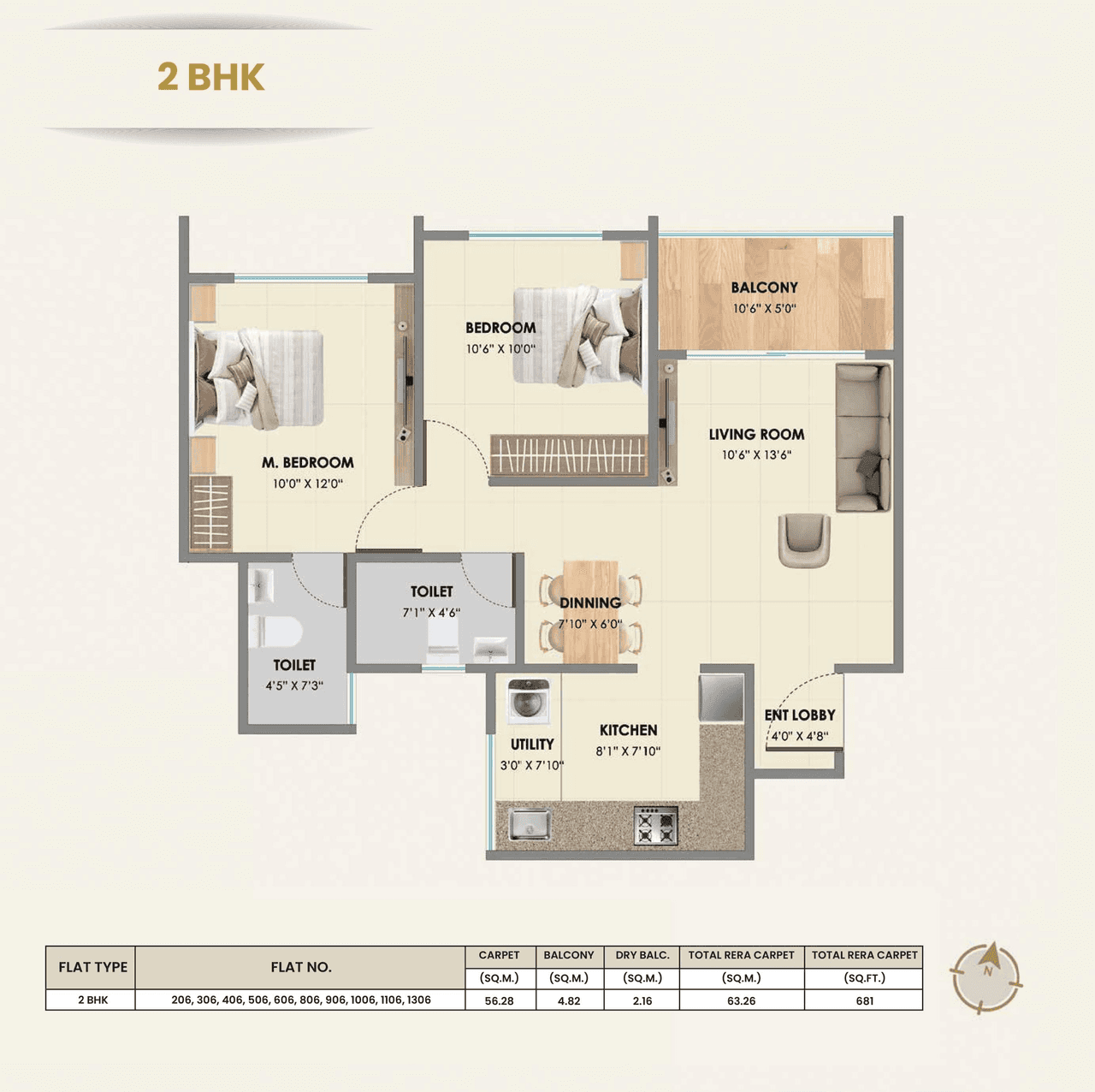 Unit plan - 681 sq.ft.