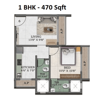 Unit plan - 470 sq.ft.