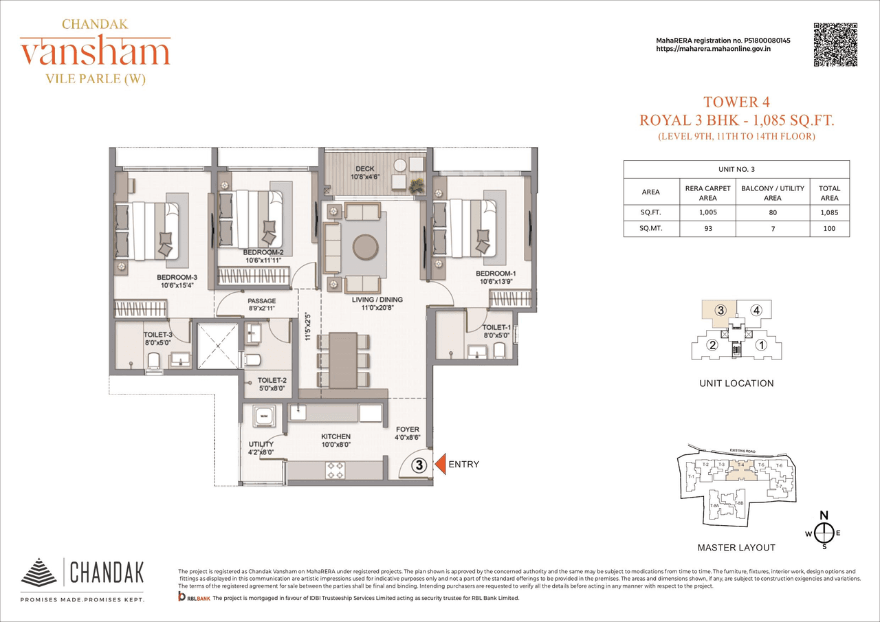 Unit plan - 1085 sq.ft.