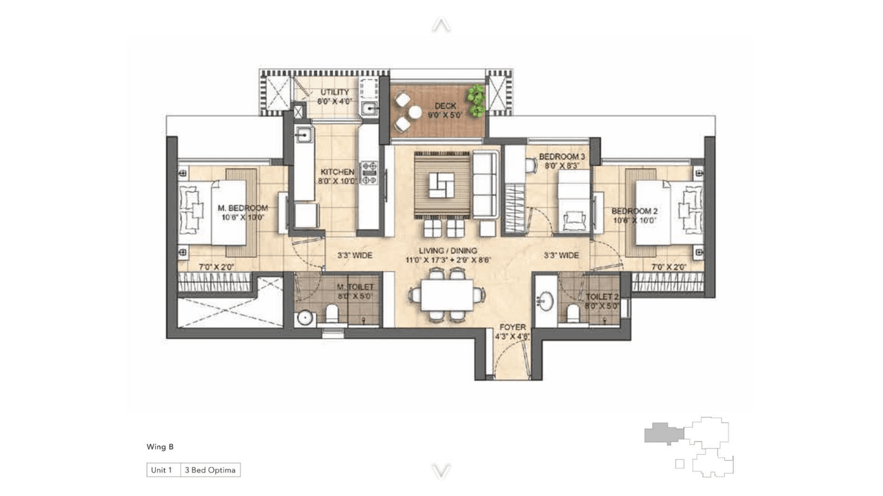 Unit plan - 877 sq.ft.