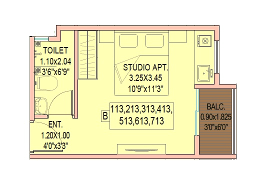 Unit plan - 194 sq.ft.