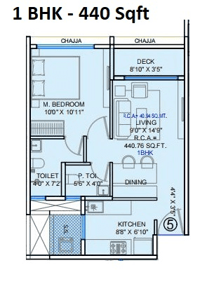 Unit plan - 440 sq.ft.